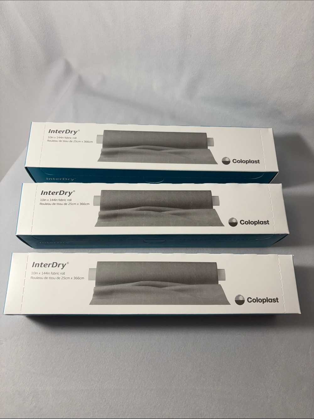 Coloplast InterDry Fabric Roll 10”x144” - Three (3) Boxed Rolls - Brand New -